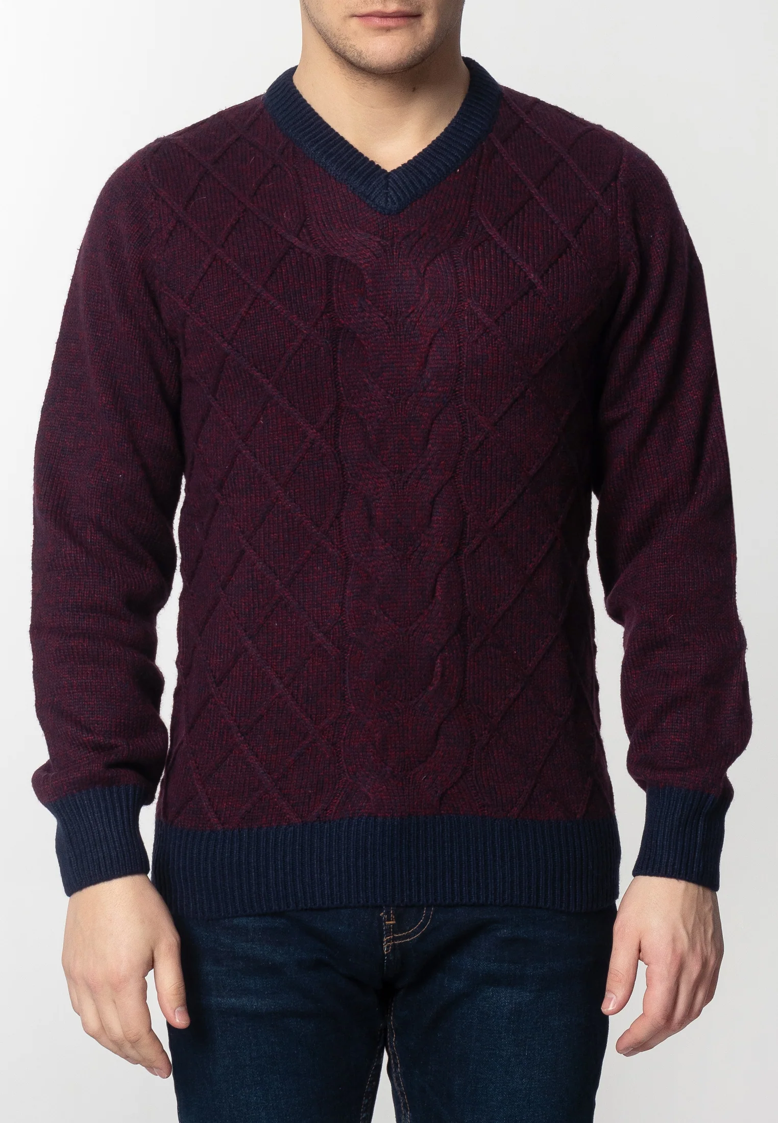 Hatcliffe cable v-neck jumper - Image 8